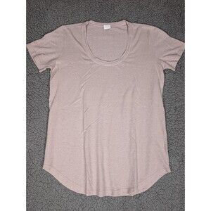 Poetry T Shirt Hemp Cotton Size 6 Dusty Rose Scoop Neck Short Sleeve
